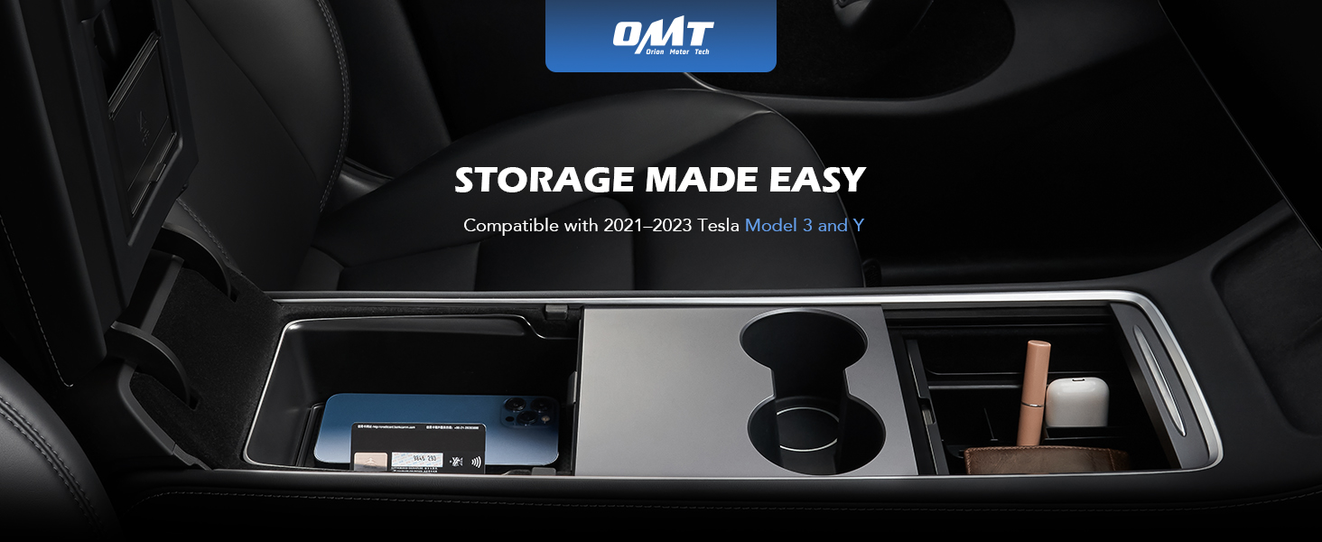 OMT Center Console Organizer Set of 2 Car Trays Compatible