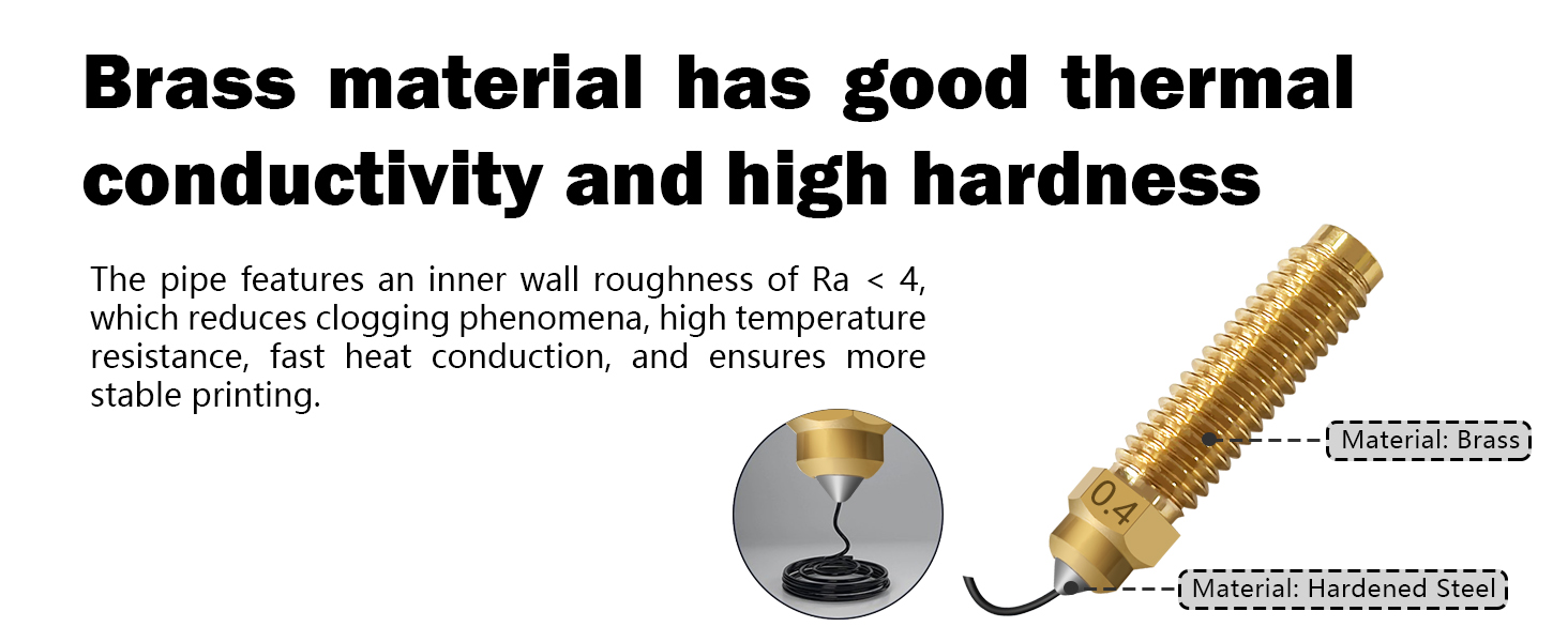 10PCS Brass-Hardened Steel Nozzles for Centauri Carbon 0.2MM 0.4MM 0.6MM Original Hotend Nozzles Superior Thermal Conductivity Wear Resistant for Elegoo Centauri 3D Printer Accessories 14 centauri nozzle