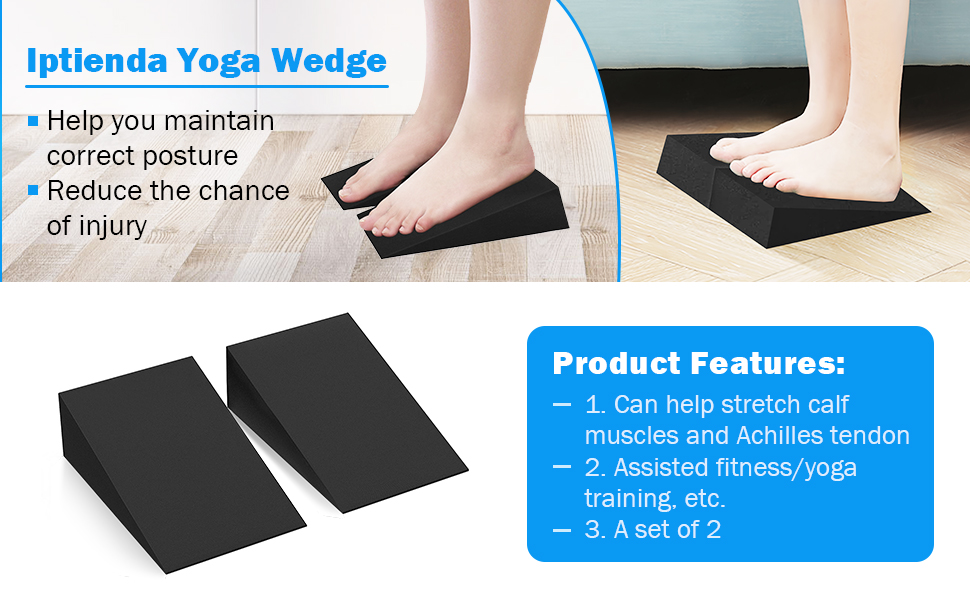 Iptienda Yoga Wedge, 2Pcs Slant Board for YogaStretch WedgeSquat