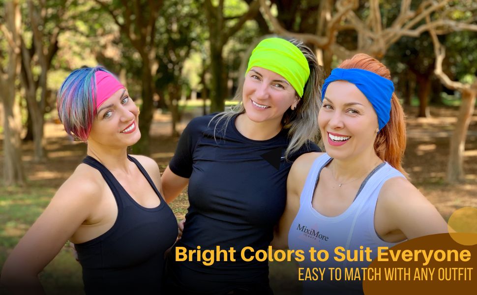 neutral colorful solid colors sweat headband women head bands stretch wide for women gift present 