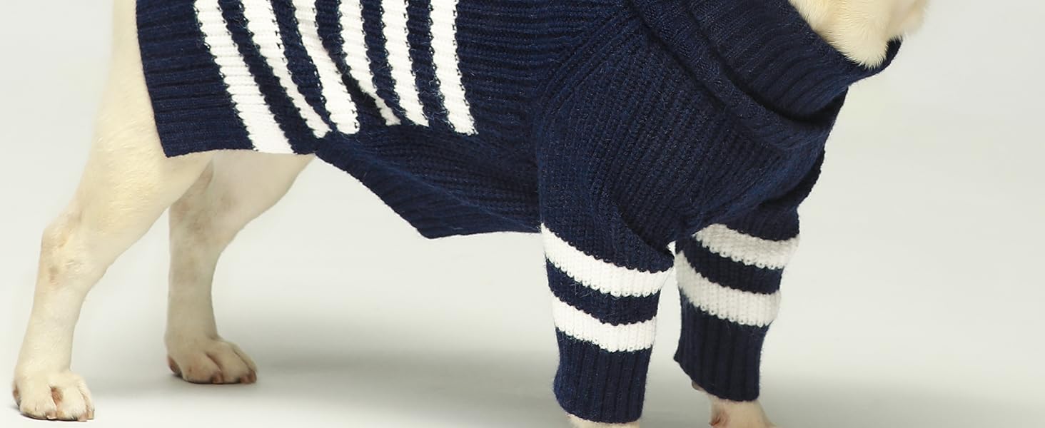 Fitwarm Blue and White Pet Sweater