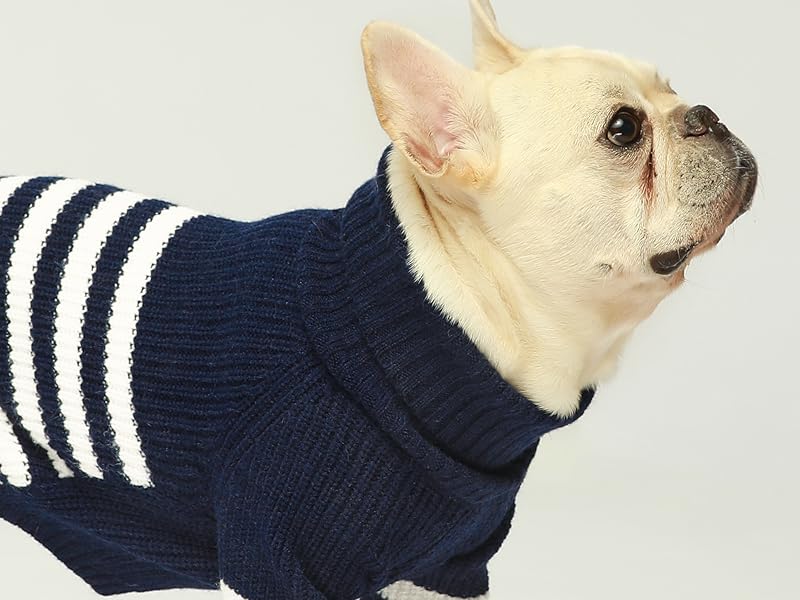 Fitwarm Blue and White Pet Sweater