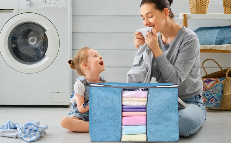 jerkdar 90L Storage Bags,4 Pack Clothes Storage Bag