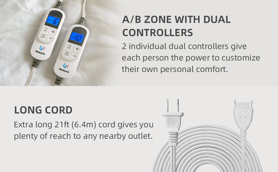 Heated Mattress Pad Queen, Dual Control Coral Fleece Electric Mattress