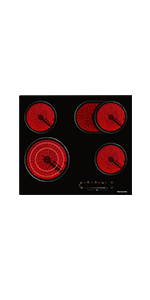 Table De Cuisson Vitrocéramique Thermomate CHTB705 / Table De Cuisson électrique 77 Cm / Table De Cuisson Vitrocéramique Avec 5 Zones De Cuisson / Double Zone 20 table de cuisson en céramique