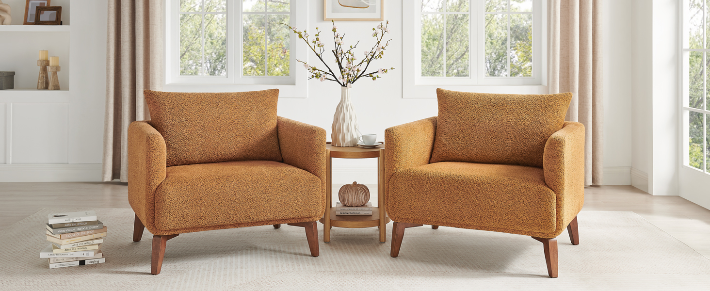 oversized boucle armchair for living room reading comfortable beige curry camel taupe gray