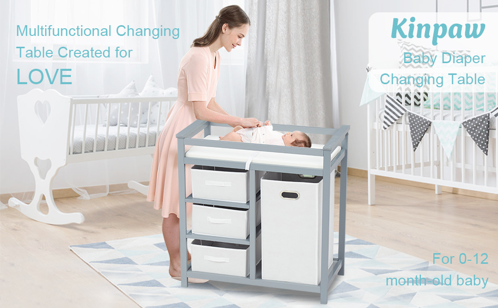 Baby Changing Table Newborn Diaper Station Infant