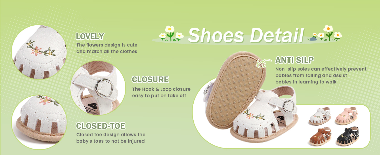 baby girls flowers shoes