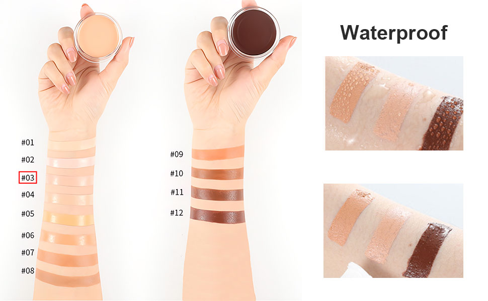 Kaely under Eye Brightener,Conceal Brighten Dark Circles,Cream Pot Full Coverage Concealer Palette