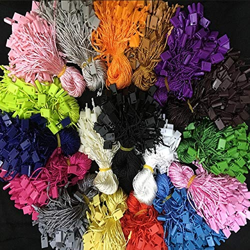 Mhk 7" 1000 Pc Black Hang Tag Nylon String Snap Lock Pin Loop Fastener Hook Ties