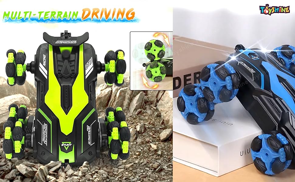 Toyshine 6 Wheels 360°Rotating Remote Control Rechargeable Stunt Car ...