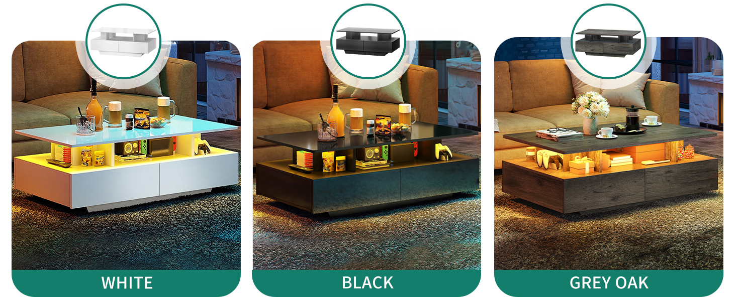 white coffee table