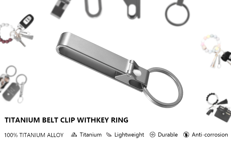 STPCTOU Titanium Carabiner Keychain Belt Clasp Clip,Heavy Duty EDC Key Holder,Key