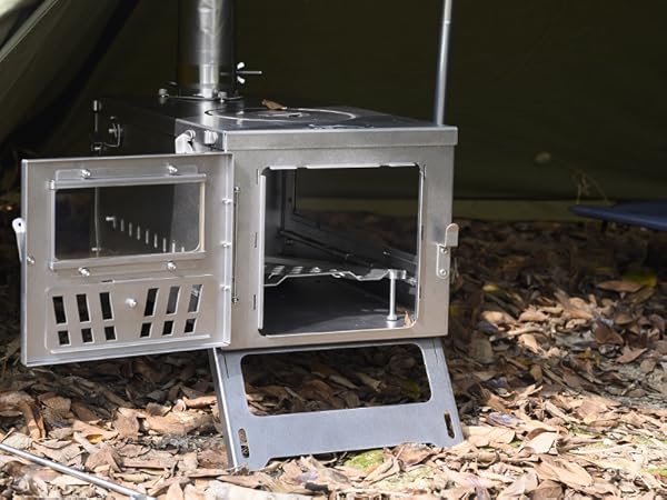 Amazon | TOMOUNT チタン 薪ストーブ 折り畳み式 二次燃焼 厚さ