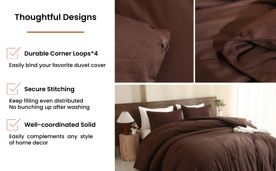 solid brown bedding set