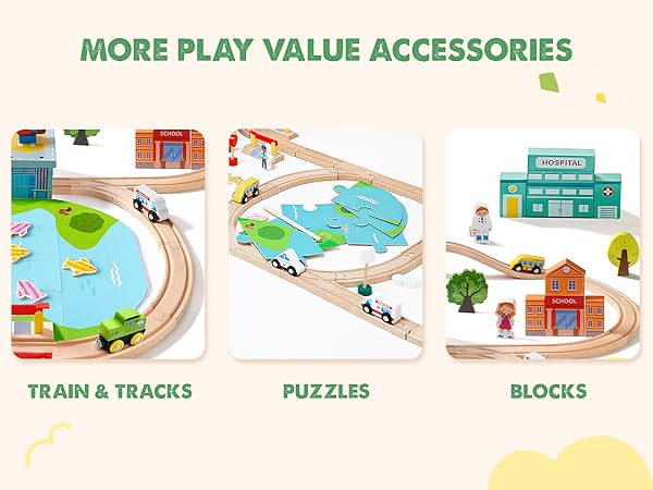 wooden train set