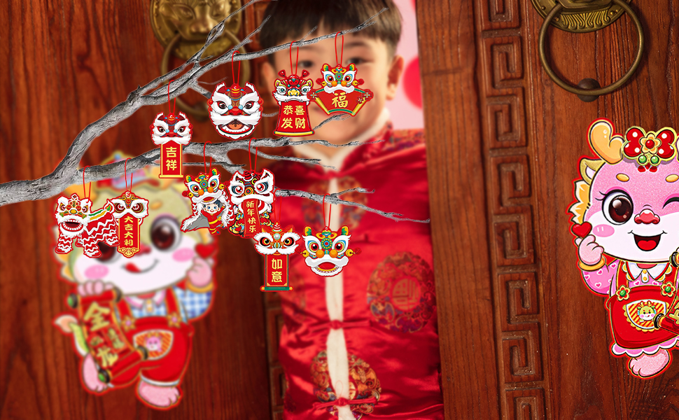 Chinese Decorations 10Pcs 2024 Chinese New Year Decorations Hanging