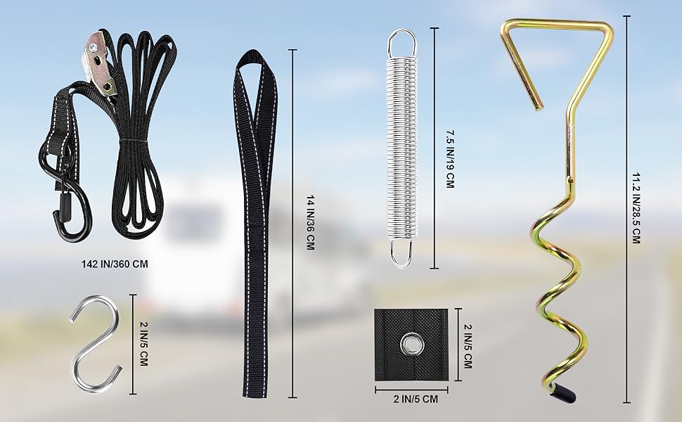 PHATRIP Heavy Duty RV Awning Tie Down Kit(with 6 Awning