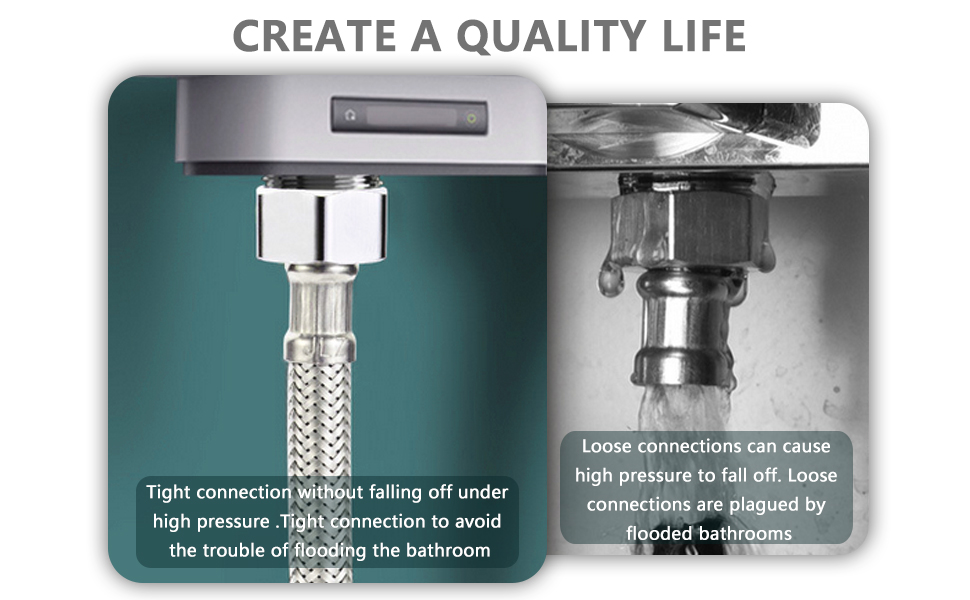 Voarge Pack of 2 Kitchen/Basin Monobloc Mixer Tap Connectors, Flexible