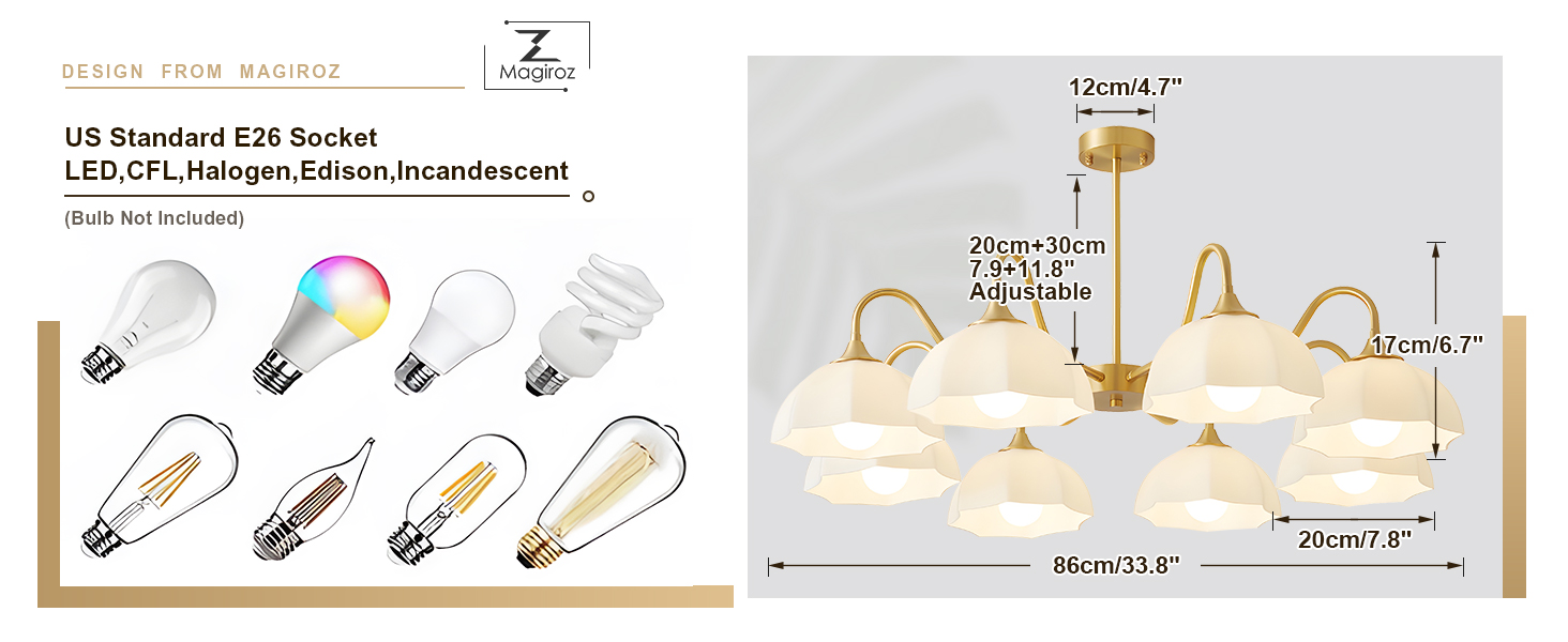 5 Light Modern Gold Chandelier