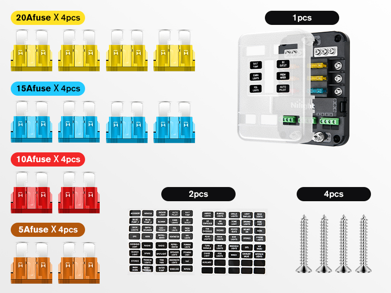 6 Way Fuse Relay Block with ACC Control