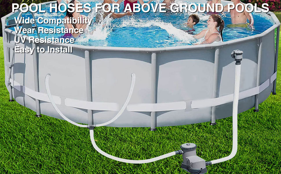 Pool Pump Hose, Pool Hoses for Above Ground Pools, 1.25"Diameter, 59"Long Swimming