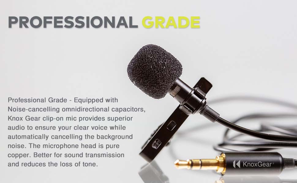 professional, noise-canceling, clip-on mic, clear voice