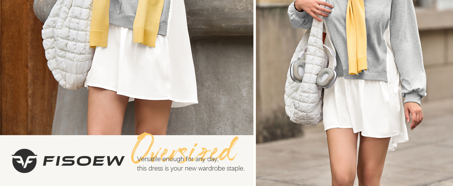 Fisoew Womens Oversized Sweatshirt Dress