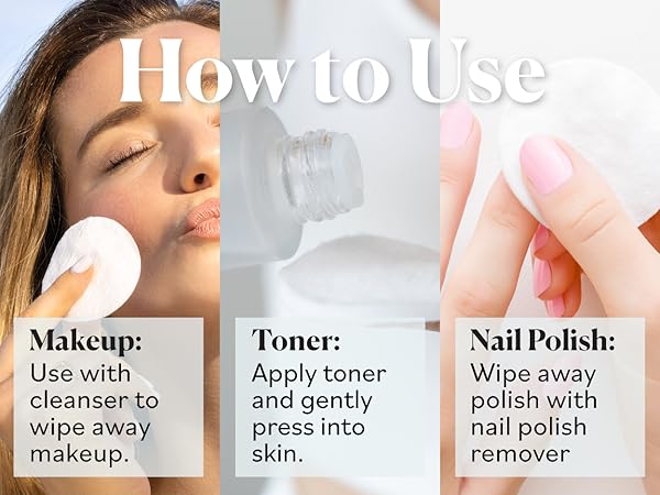 Sky Organics Organic Cotton Rounds can be used for makeup, toner, nail polish