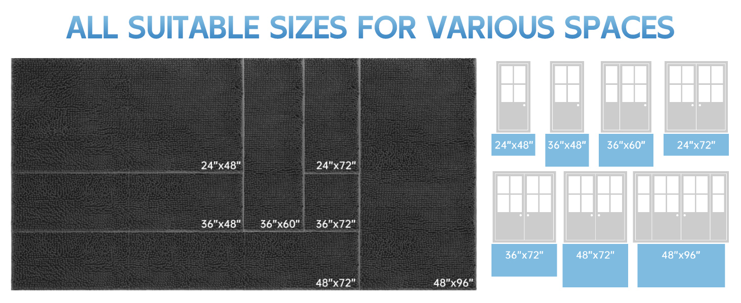 This chenille doormat is available in seven sizes.