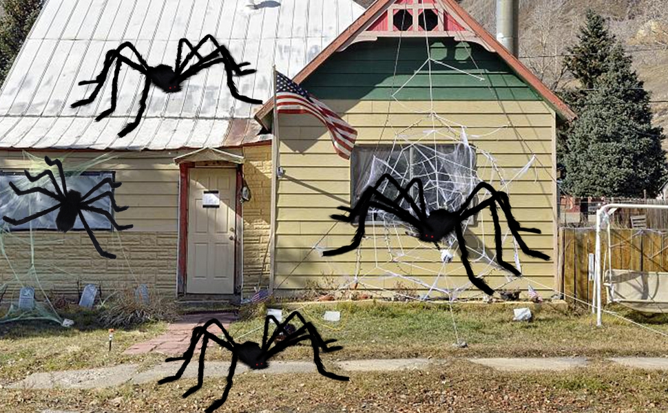 4Pcs Realistic Giant Spiders