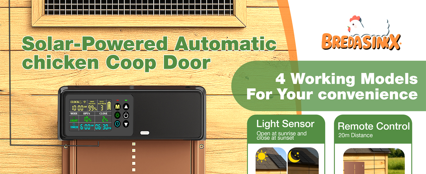 BREDASINX：Automatic Chicken Door Opener Solar