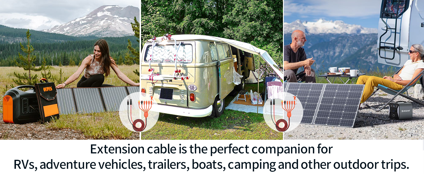solar cable for vr, camping