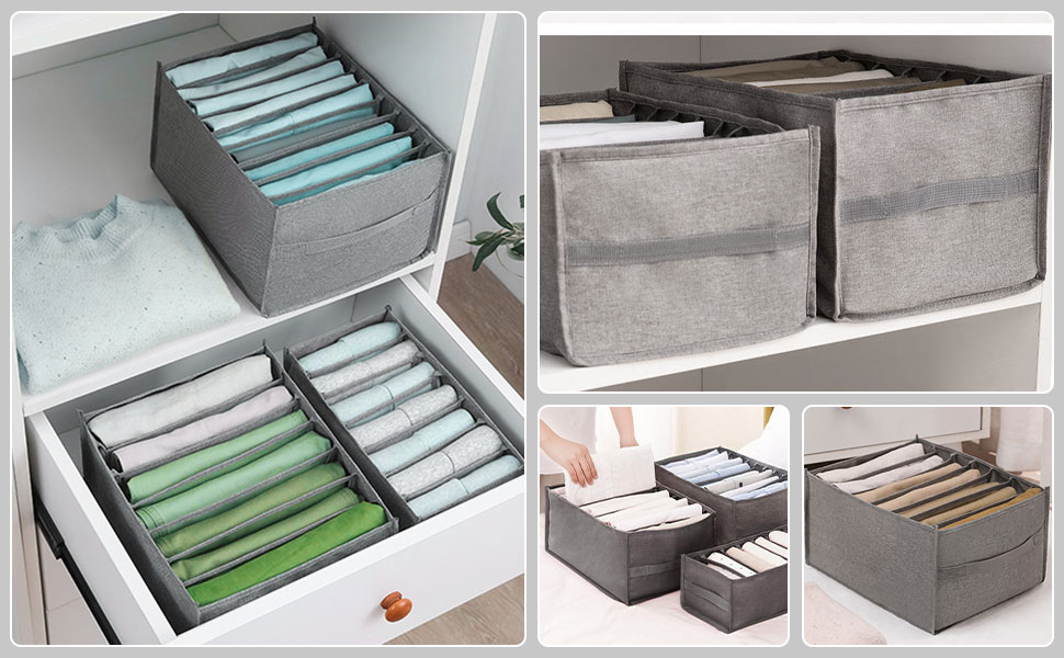 Boyigog Wardrobe Organiser,Foldable Clothes Storage Organizer,3pcs