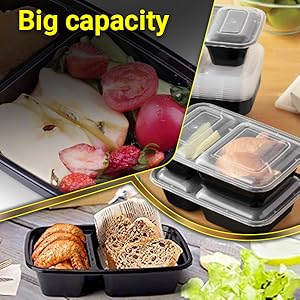 2 compartment,Lunch Container,Meal Prep Boxes,Food Containers,Food Prep,Plastic Box