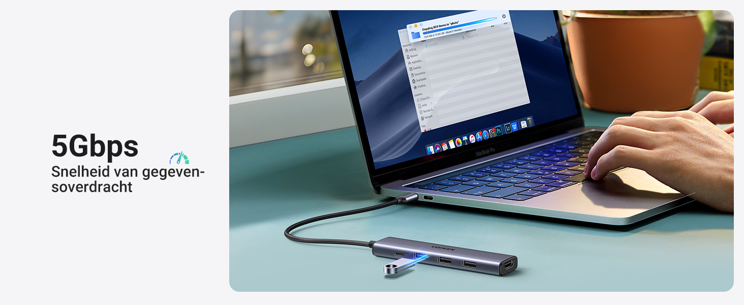 UGREEN Revodok USB C Hub met PD 100W, 4K HDMI, USB A 3.0 compatibel met iPhone 15/15Pro, MacBook Pro/Air, iPad Pro/Air, Surface Pro/Go, Galaxy Tab, Galaxy S23/S22, enz. - 2