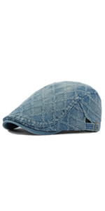 Denim Newsboy Hat Flat Cap for Men