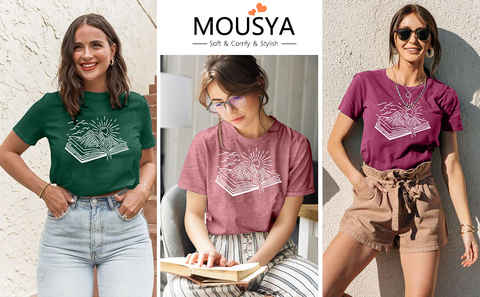 Women Funny Book Lover Tee Casual Reader Gift Tops