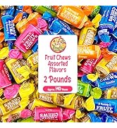 Fruit Chews Candy - 2 Pounds Bulk Bag, Fruit Chews Rolls, 5 Assorted Flavors, Soft & Fruity Taffy...