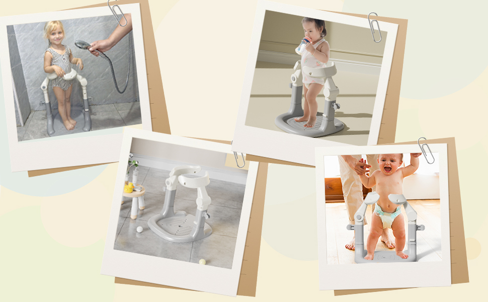 Baby Bath Stand SMLXLXX Adjustable Height Baby Shower Stand With Anti-Slip Base ,Bath Shower Standing Support Stand,Portable Bath Helper Baby,Free Mother Hands Toddler Shower Stand