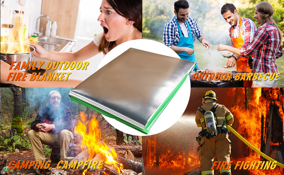 Fire Pit Mat, Fireproof Mat for Deck Visible at Night, Large Square