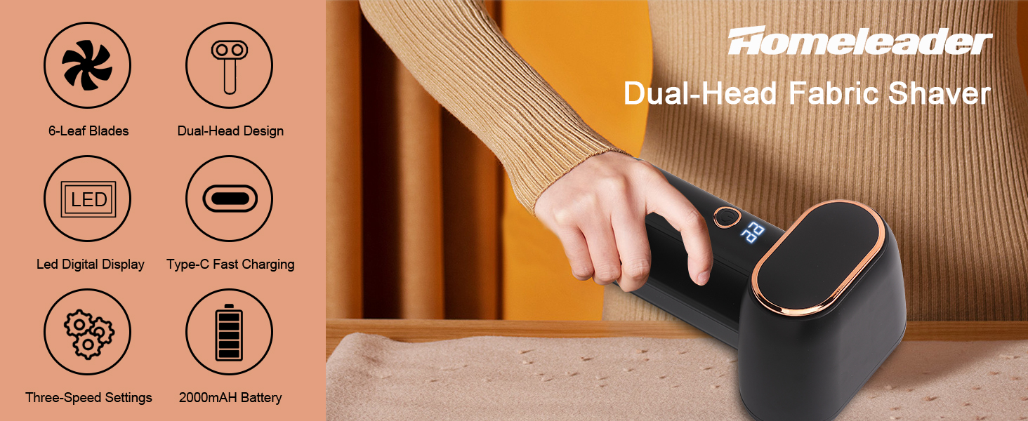 Homeleader Rechargeable Fabric Shaver, Electric Lint