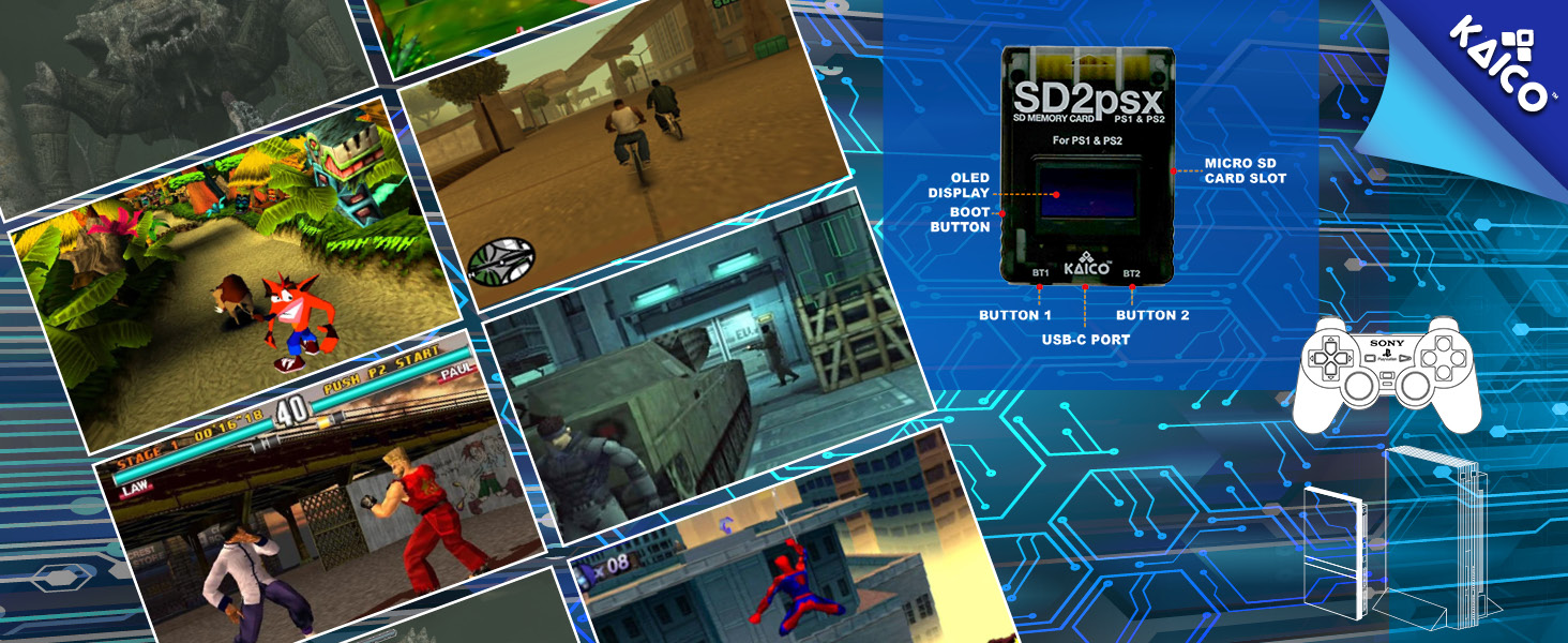 PS1 PS2 PSone Playstation Play Station Memory Card MemCard SD2PSX MXSIO Gen2 Mcboot