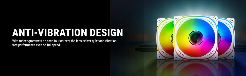 ant esports spectraflow argb case fan kit anti vibration design