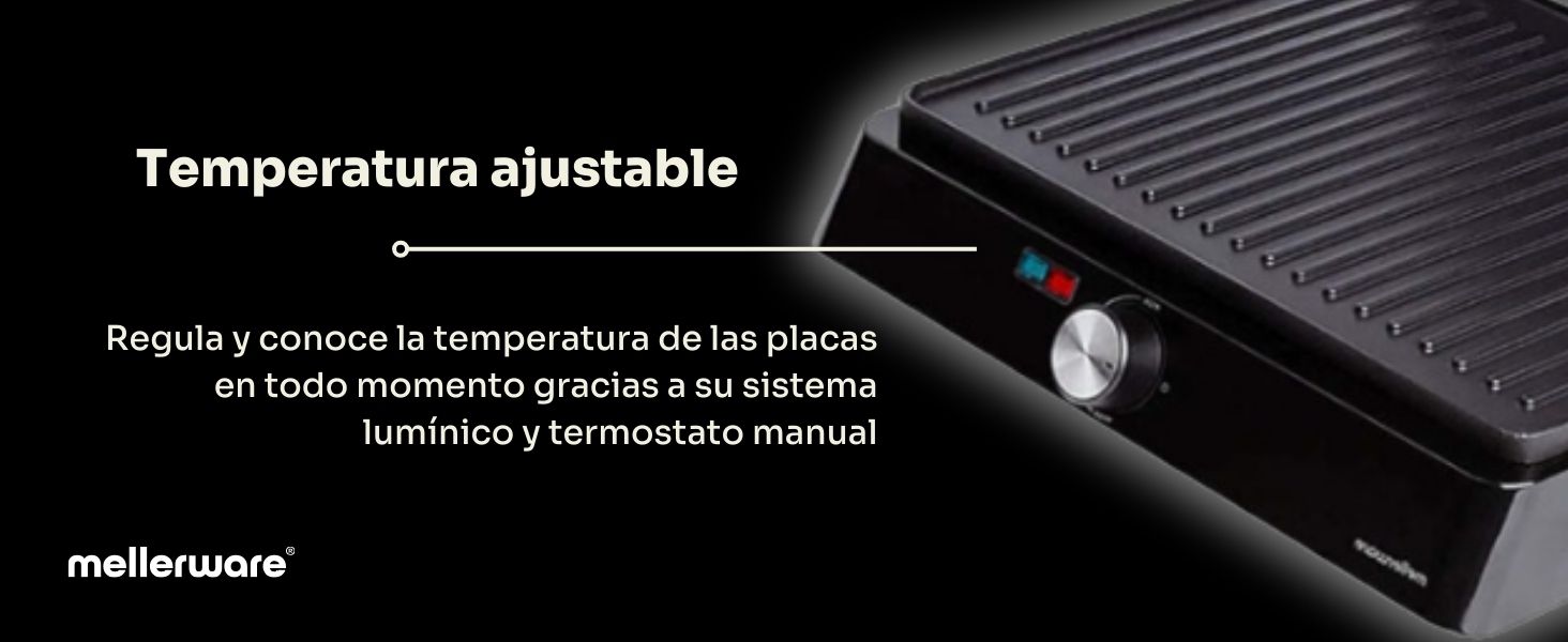 Temperatura ajustable, termostato manual, sistema luminico