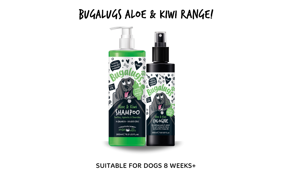 BUGALUGS Dog Shampoo Soothing Aloe & Kiwi dog pet grooming shampoo