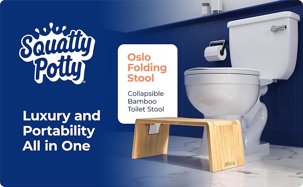 Squatty Potty Oslo Folding Bamboo Toilet Stool 7 Inches