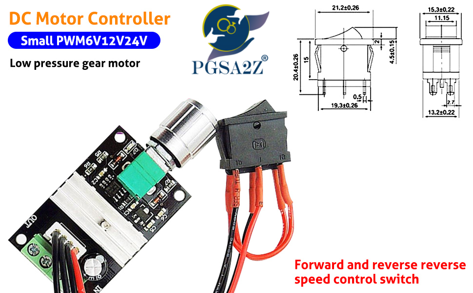 PGSA2Z Versatile 6V 12V 24V 28V 3A 80W DC Motor Speed Controller - PWM ...