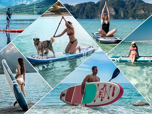 Tabla De Paddle Surf Inflable Para Niños - Diseño Panda Azul 8 Pies - Estable Y Antideslizante Con Accesorios