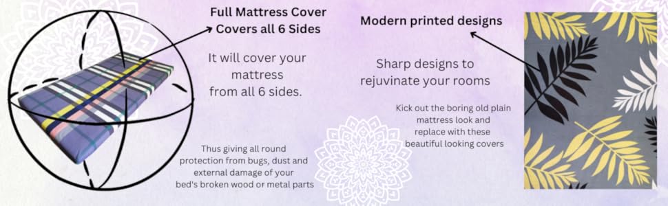 full mattress cover printed design